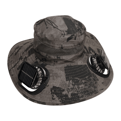 Outdoor Solar Wide Brimme Sun Hat With Fan 10