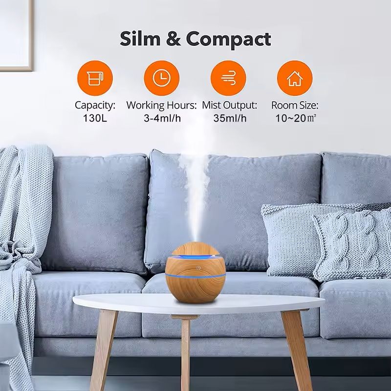 USB Mini Wood Grain Aroma Diffuser And Air Purifier 3