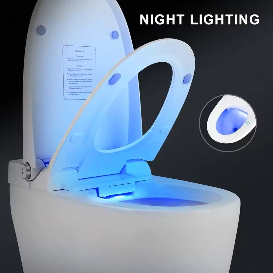 Smart Heated One Piece Toilet With Foot Sensor Flush And Night Light 1