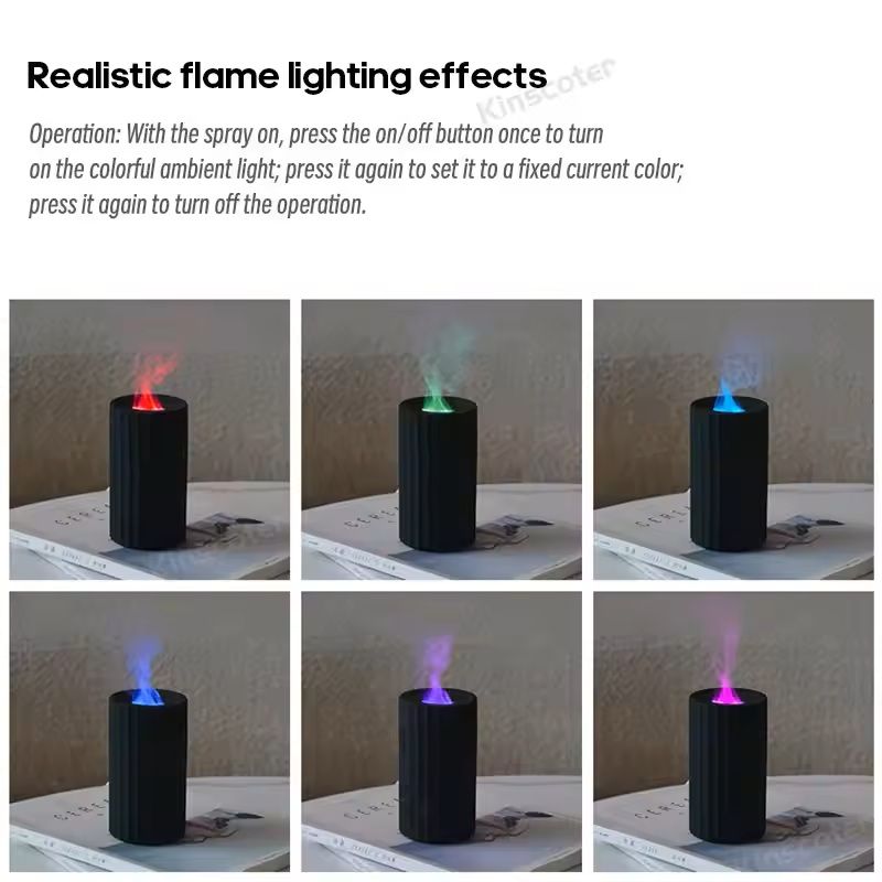 Car Flame Diffuser And Essential Oil Air Purifier With LED Light 2