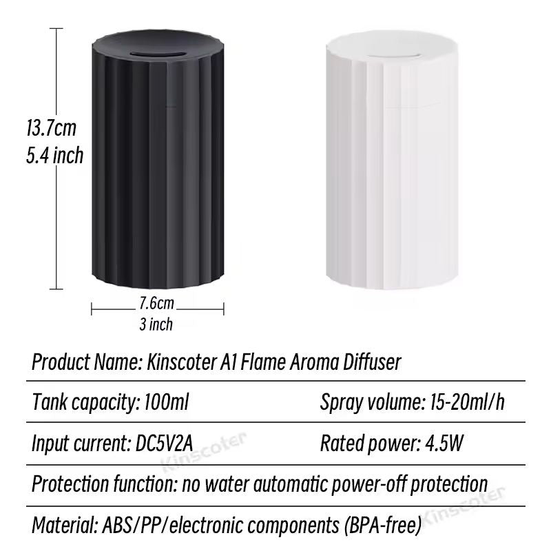 Car Flame Diffuser And Essential Oil Air Purifier With LED Light 3