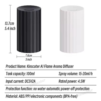 Car Flame Diffuser And Essential Oil Air Purifier With LED Light 3