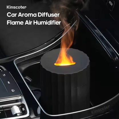 Car Flame Diffuser and Essential Oil Air Purifier with LED Light