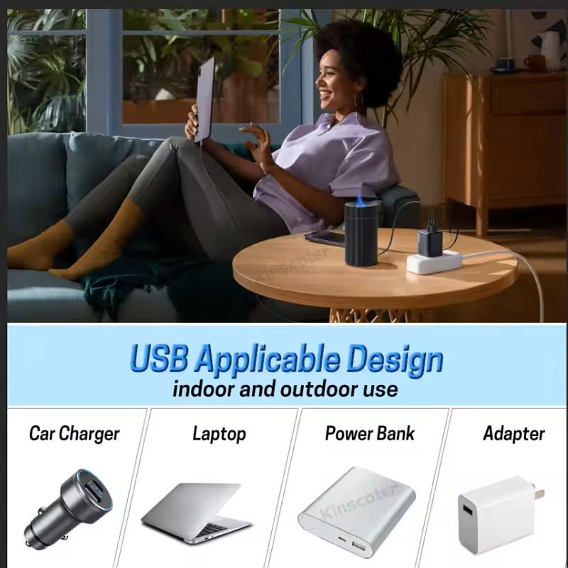 Car Flame Diffuser And Essential Oil Air Purifier With LED Light 6