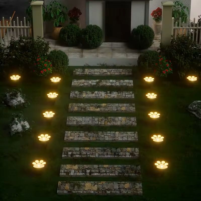 Solar Paw Print Garden Lights For Lawn And Pathway 6