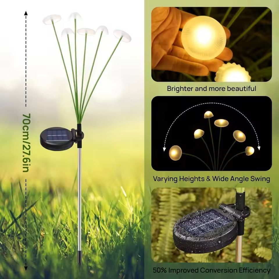 Solar Mushroom Garden Lights With Dual Mode LED For Outdoor Decor 6