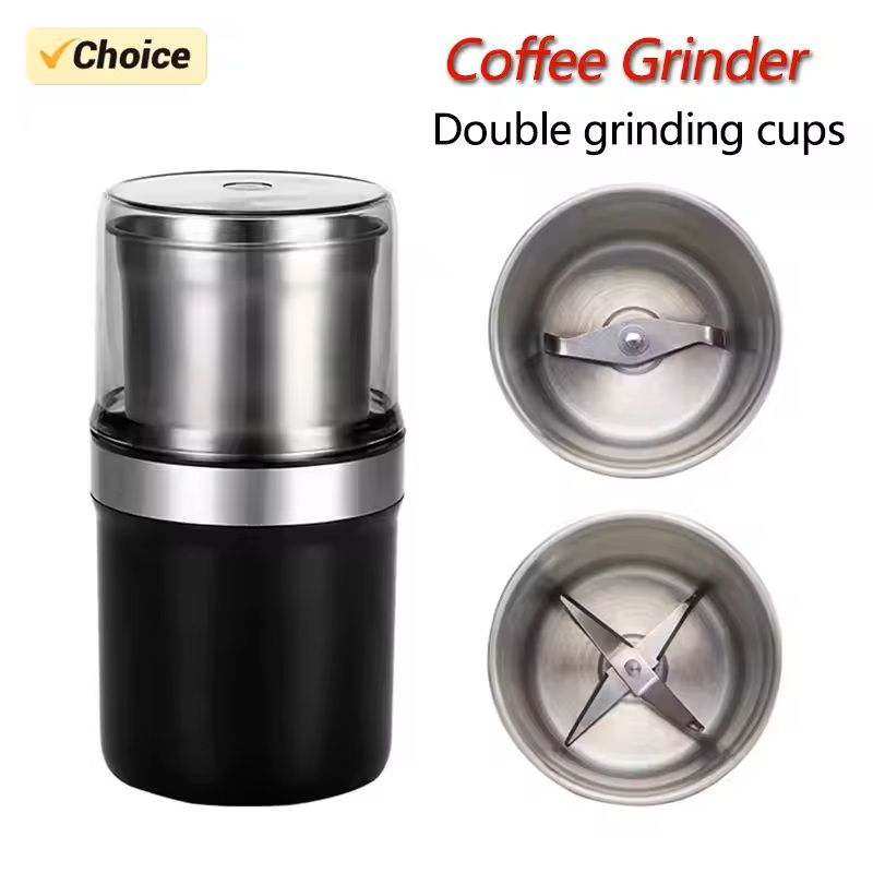 High Power Coffee Grinder with Detachable Grinding Cups for Kitchen Use
