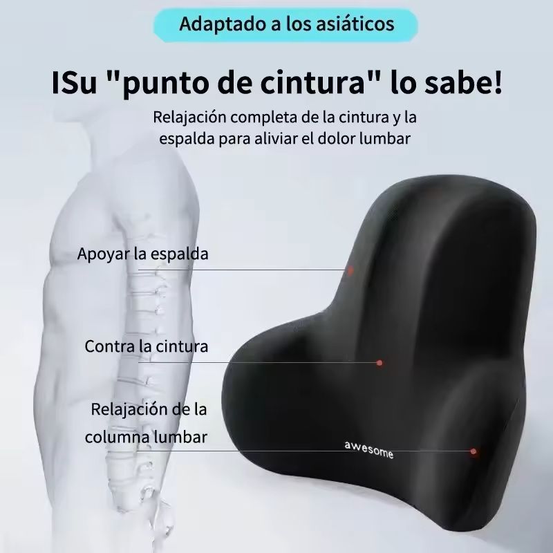 Memory Foam Lumbar Support Cushion For Car Office And Gaming Chairs 2