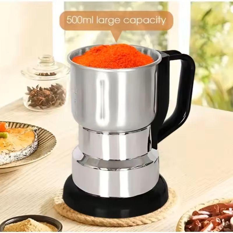 Electric Coffee Grinder With Stainless Steel Blade And Portable Handle 5