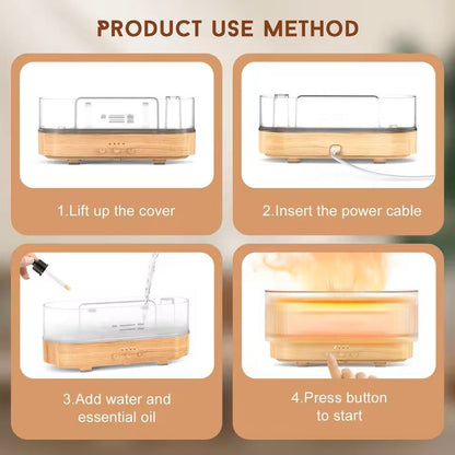 Sejoy Flame Aroma Diffuser With Cool Mist And Color Changing Light 2
