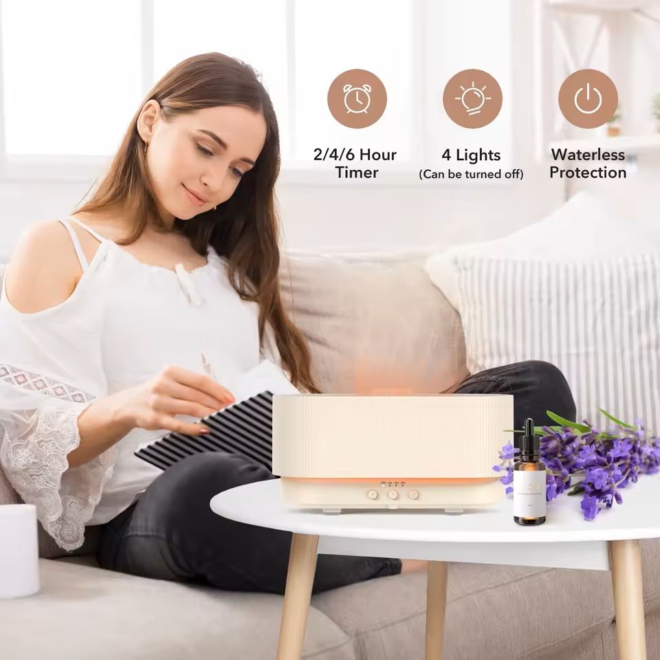 Sejoy Flame Aroma Diffuser With Cool Mist And Color Changing Light 4