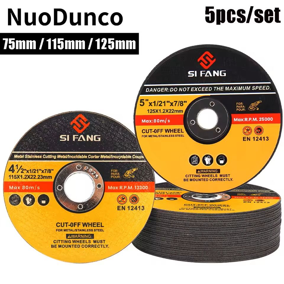 5 Piece Cutting Disc Set for Metal and Wood with Angle Grinder Compatibility