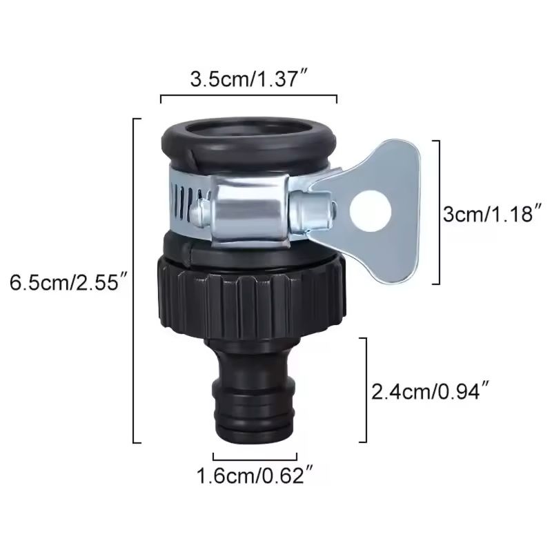 2 Piece Universal Water Faucet Hose Adapter Set For Garden And Car Wash Use 2