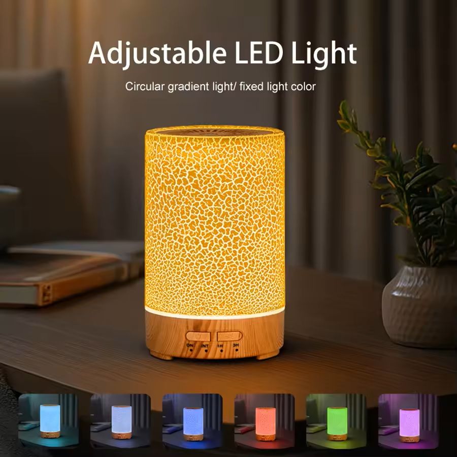 Cracked Glass LED Aroma Diffuser with USB Power and Cool Mist Humidifier