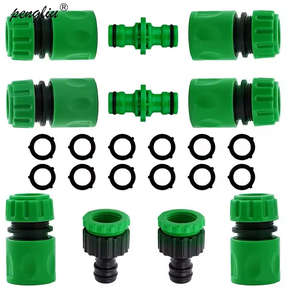 Quick Connect Garden Hose Coupler Set for 1/2 Inch Pipes