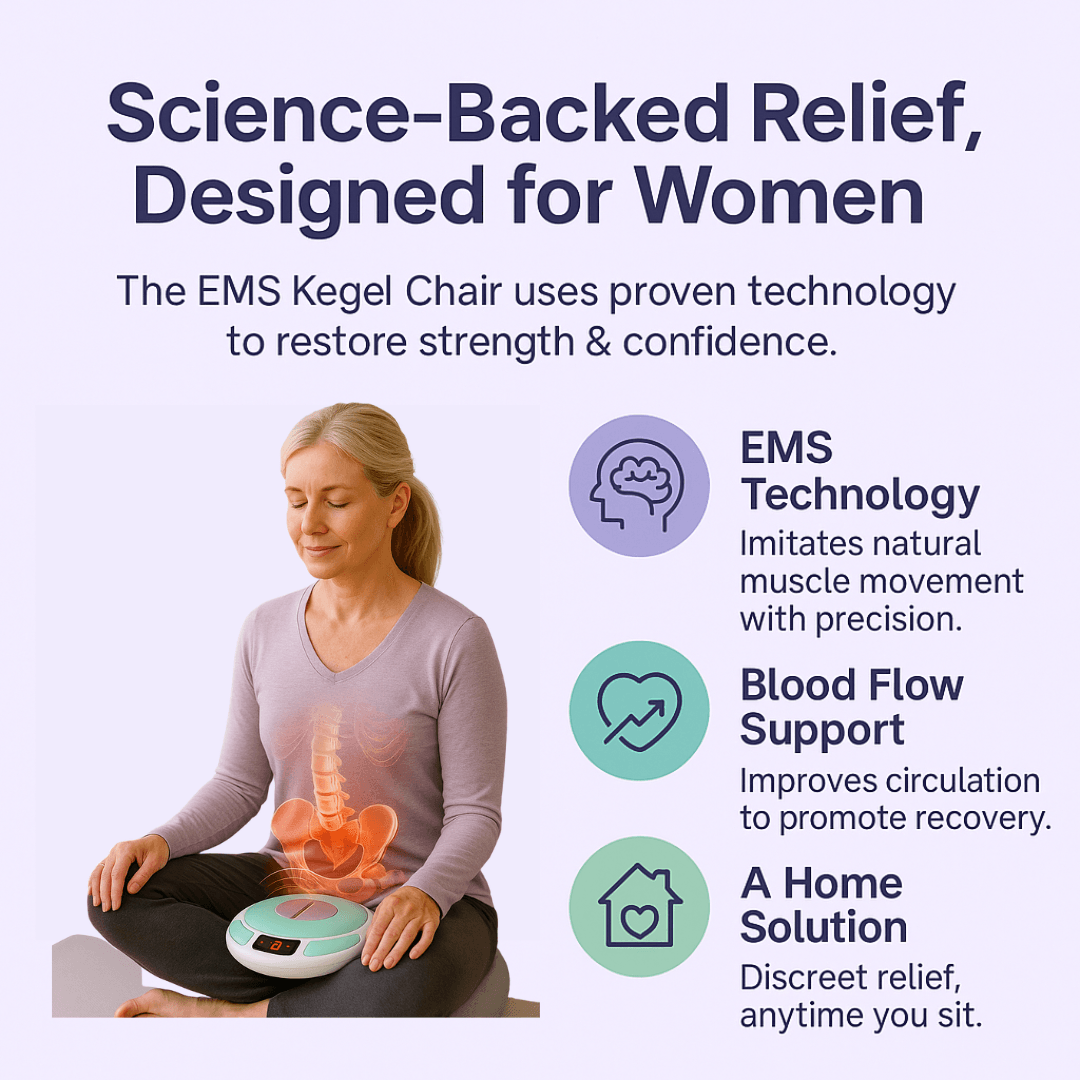 EMS Kegel Chair, Pelvic Floor Muscle Stimulation Machine for Incontinence Treatment & Postpartum Repair