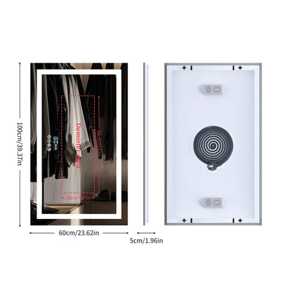 Bathroom Mirror Smart LED Vanity Mirror Wall Mounted With Bluetooth Digital Display Back  Front Lit 6