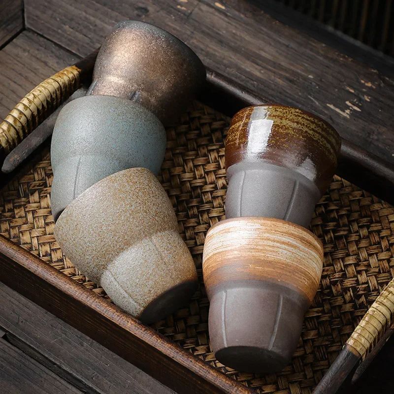 Retro Japanese Rough Pottery Espresso  Kung Fu Tea Cup Ceramic Water Cup For Home  Office 2