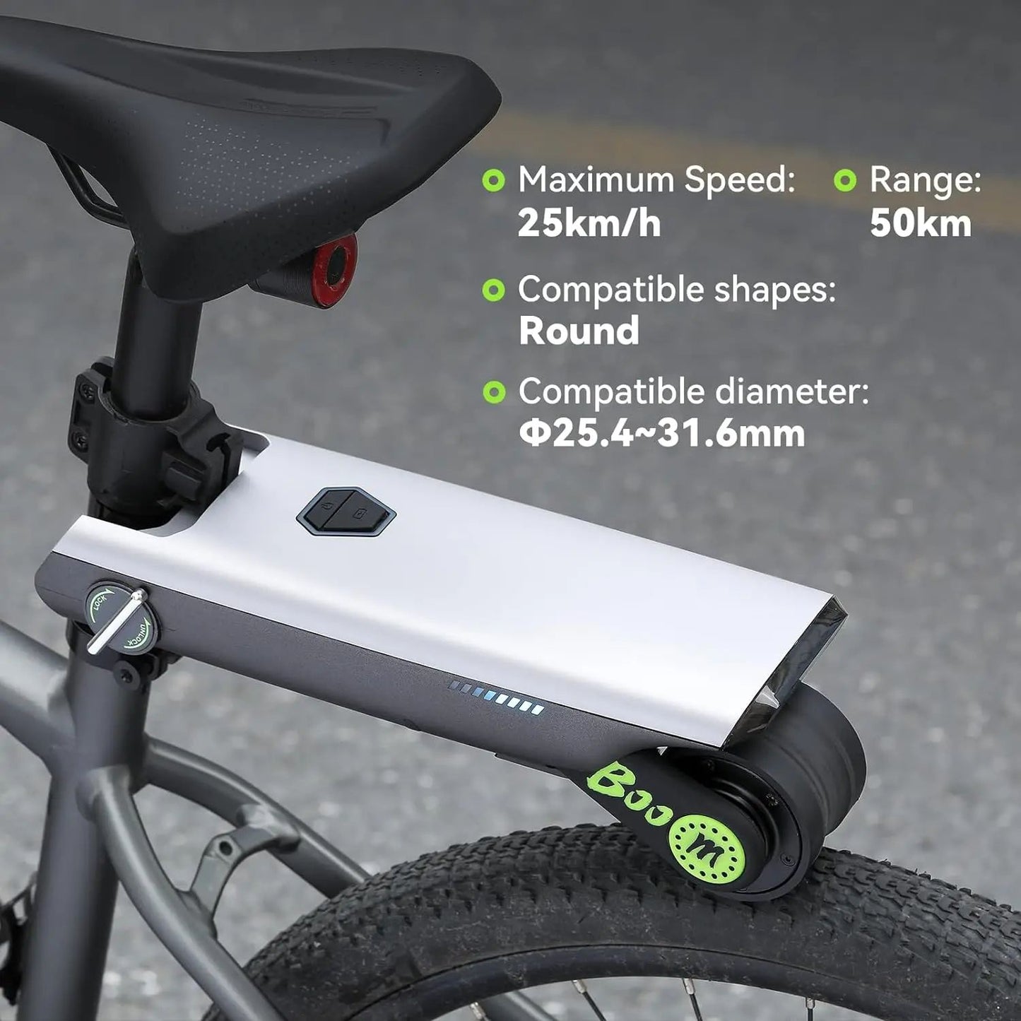 Electric Bike Conversion Kit 31 Miles Range, Pedal Assist for Road Bike Mountain Bike, Chargeable Battery, 15.5 MPH