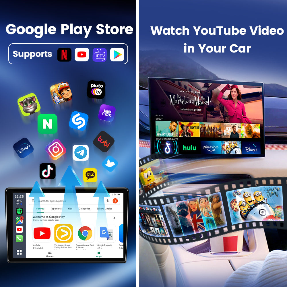 Android 13 AI TV Box For Cars Carlinkit Wireless CarPlay  Android Auto Adapter With LED Screen QCM6