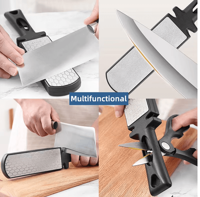 Premium 5in1 Knife Sharpener With Diamond Whetstone  Tungsten Carbide Edge System 4