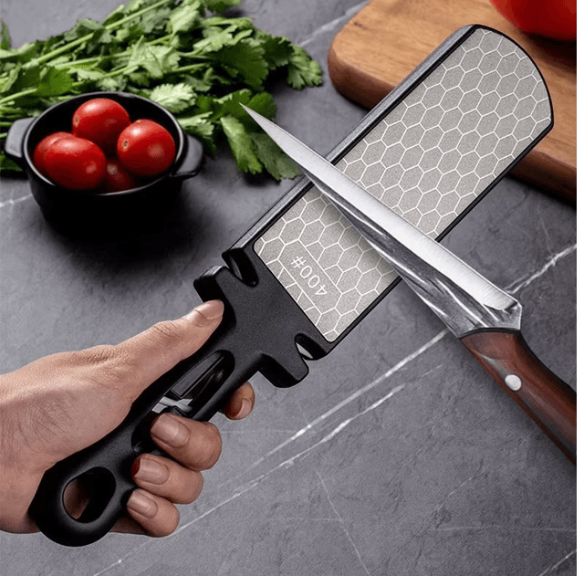 Premium 5in1 Knife Sharpener With Diamond Whetstone  Tungsten Carbide Edge System 8