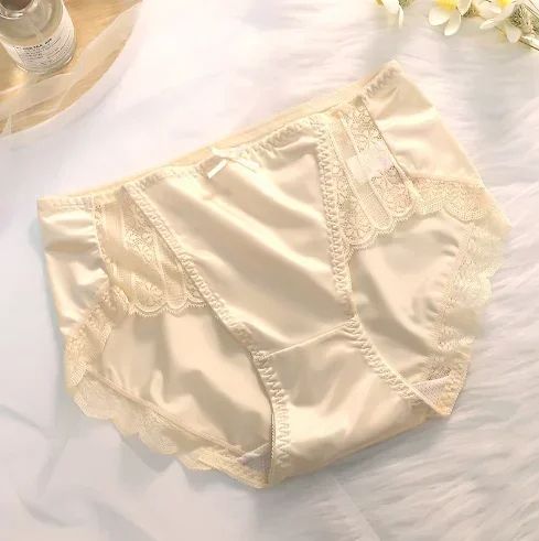 New Underwear For Women Satin Traceless Ice Silk Panties Mid Waist Breathable Sexy Lingerie Comfort 2
