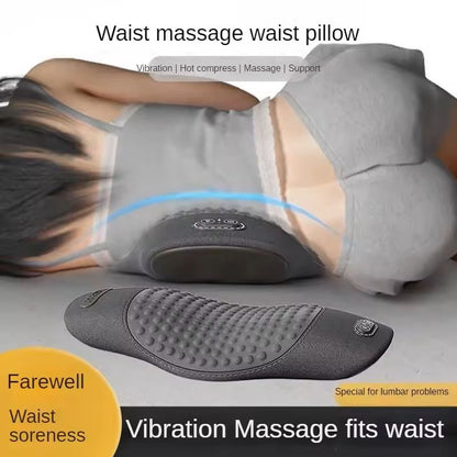 Heated Lumbar Support Sleeping Pad with Electric Massage for Back Pain Relief