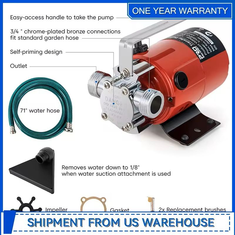 Mini Electric Water Transfer Pump With Hose Kit For Pool Draining And Plumbing 2