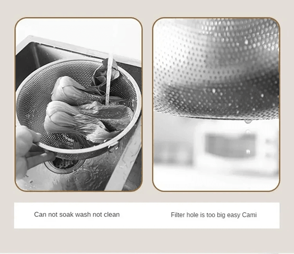 Stainless Steel Rice Washer Strainer Bowl  304 Kitchen Sieve For Rice Fruits And Vegetables 2