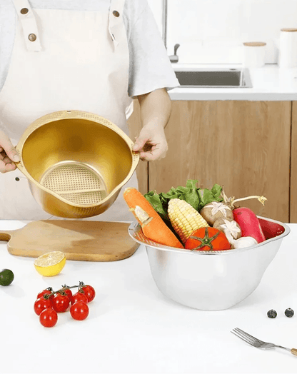 Stainless Steel Rice Washer Strainer Bowl  304 Kitchen Sieve For Rice Fruits And Vegetables 5