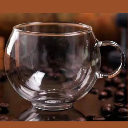Heat Resistant Double Layer Glass Coffee Cup With Handle Transparent Borosilicate Water Tea Milk Ju 4