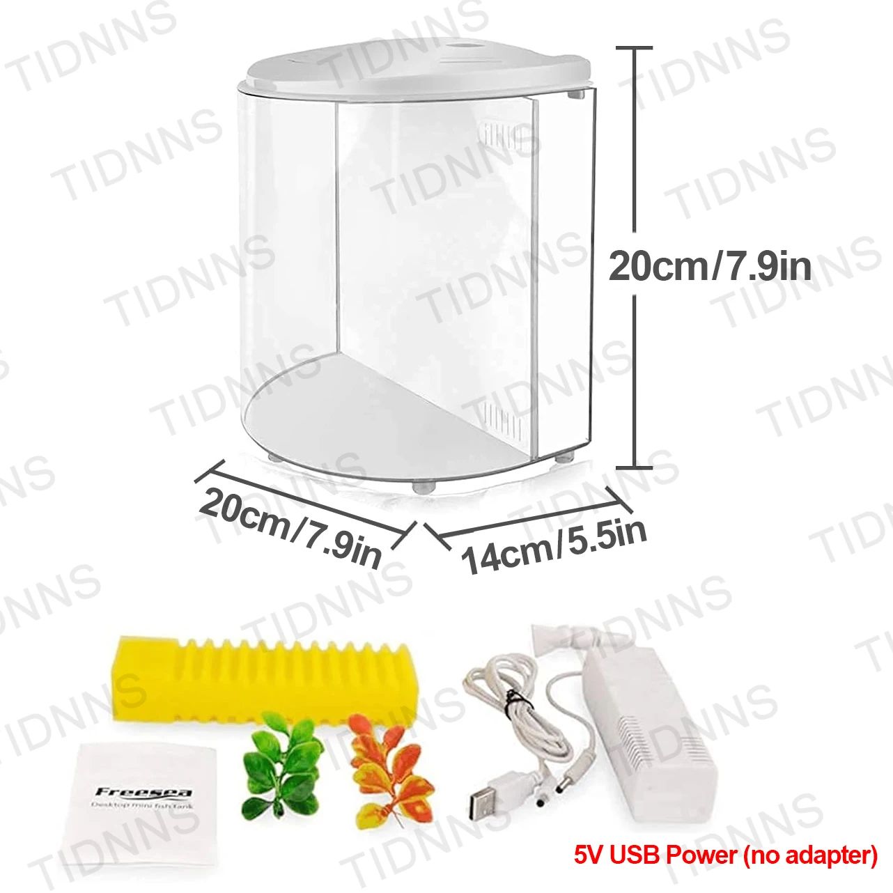 Mini Acrylic Goldfish Aquarium With Filter Pump  LED Light Desktop Small Fish Tank For Betta Living 7