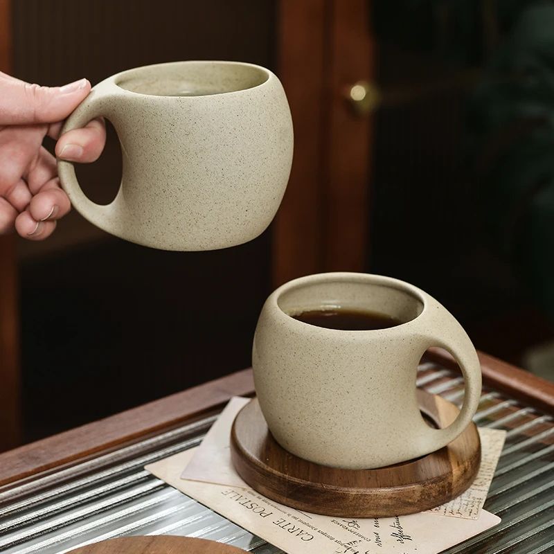 Vintage Ceramic Coffee Cup Saucer Modern Art Espresso Cup Set, Couple Gift, Office Mug, Fine Tea Mug, Nordic Home Decor