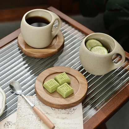 Vintage Ceramic Coffee Cup Saucer Modern Art Espresso Cup Set Couple Gift Office Mug Fine Tea Mug N 3