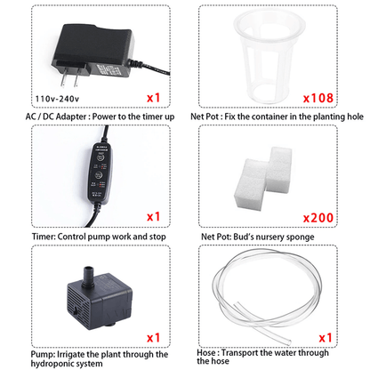 3Layer Hydroponic Growing System Kit  108Site Soilless Garden With FoodGrade PVC Pipes 4