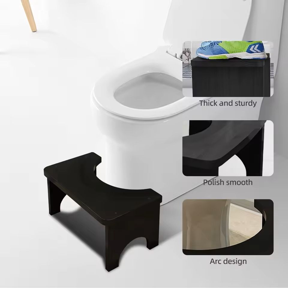 Sturdy Portable Bamboo Toilet Foot Stool For Adults 3