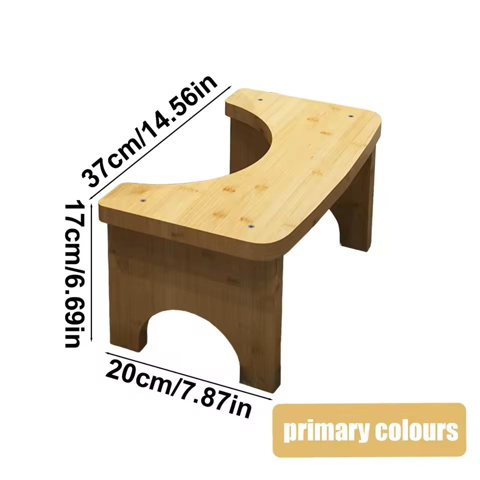 Sturdy Portable Bamboo Toilet Foot Stool For Adults 4