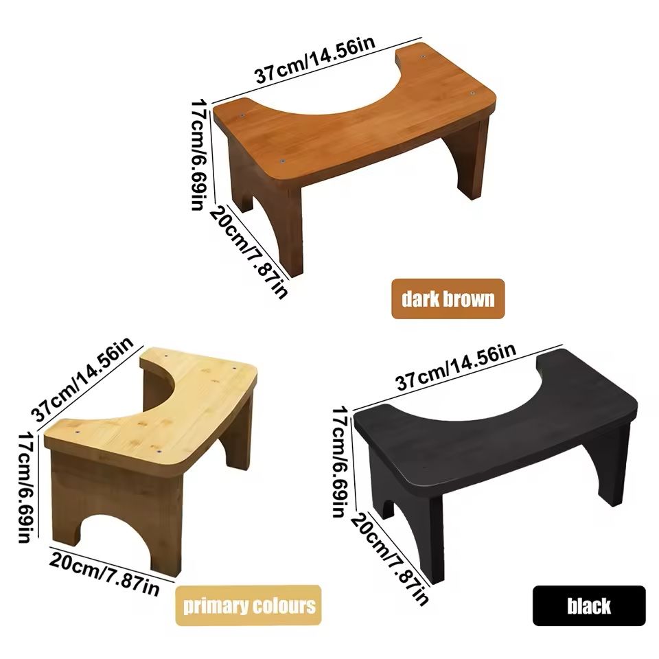 Sturdy Portable Bamboo Toilet Foot Stool For Adults 5