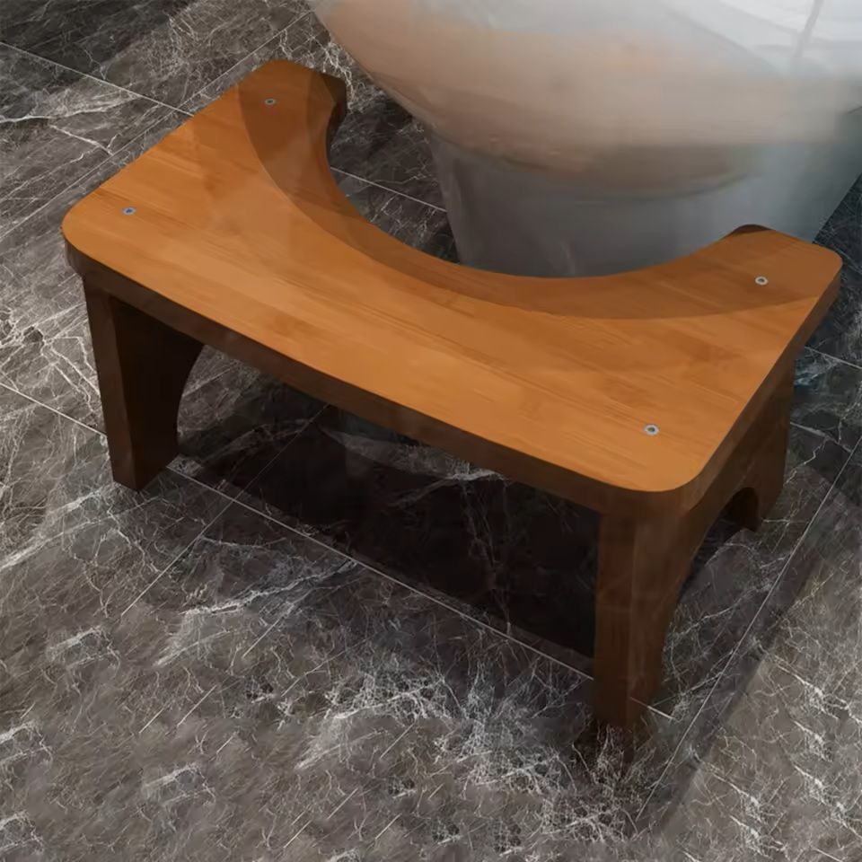 Sturdy Portable Bamboo Toilet Foot Stool for Adults