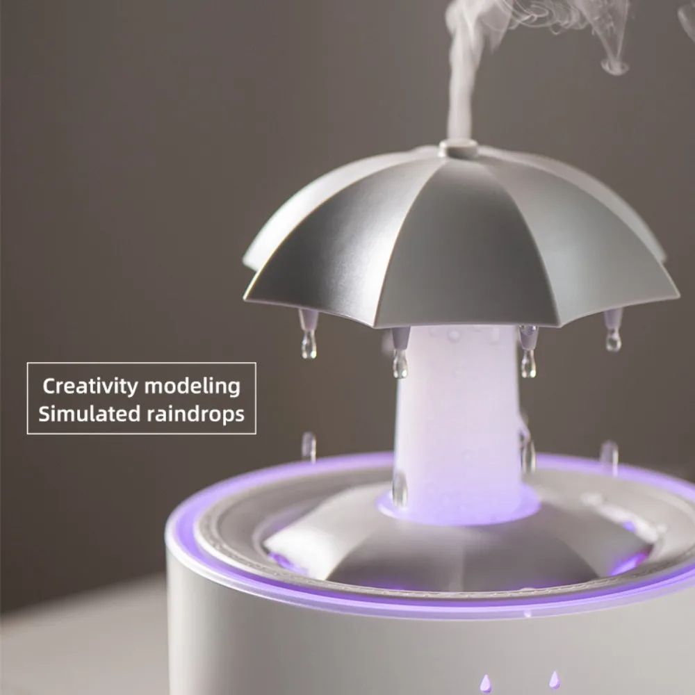 Rotating Umbrella Water Drop Air Humidifier With Colorful Night Lights Quiet Mist Essential Oil Dif 2
