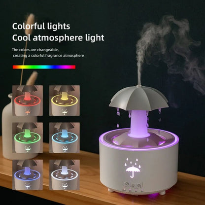 Rotating Umbrella Water Drop Air Humidifier With Colorful Night Lights Quiet Mist Essential Oil Dif 3
