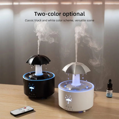 Rotating Umbrella Water Drop Air Humidifier With Colorful Night Lights Quiet Mist Essential Oil Dif 5