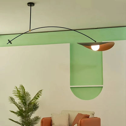 Nordic Novelty LED Long Arm Hat Chandelier Retro Hanging Lamp For Kitchen Island Bar Bedroom  Study 3