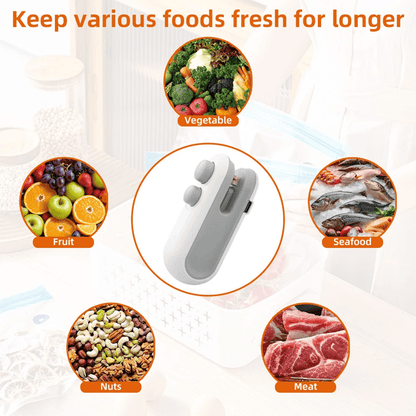 Mini Handheld Heat Bag Sealer – Portable Food Saver Clip for Plastic Snack and Storage Bags