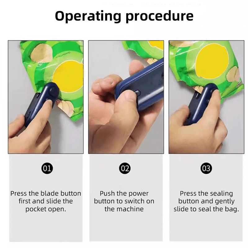Mini Handheld Heat Bag Sealer  Portable Food Saver Clip For Plastic Snack And Storage Bags 4