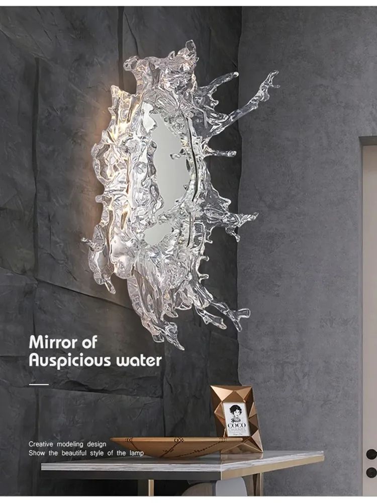 Modern Water Flower with Mirror Wall Lamp, Decorative Light for Living Room, Corridor, Bathroom & Dressing Area