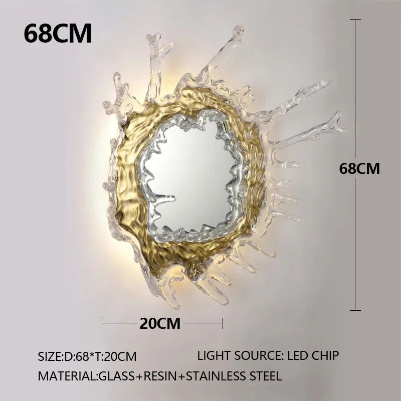 Modern Water Flower With Mirror Wall Lamp Decorative Light For Living Room Corridor Bathroom  Dress 7