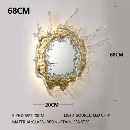 Modern Water Flower With Mirror Wall Lamp Decorative Light For Living Room Corridor Bathroom  Dress 7