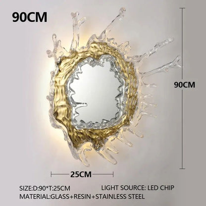 Modern Water Flower With Mirror Wall Lamp Decorative Light For Living Room Corridor Bathroom  Dress 9